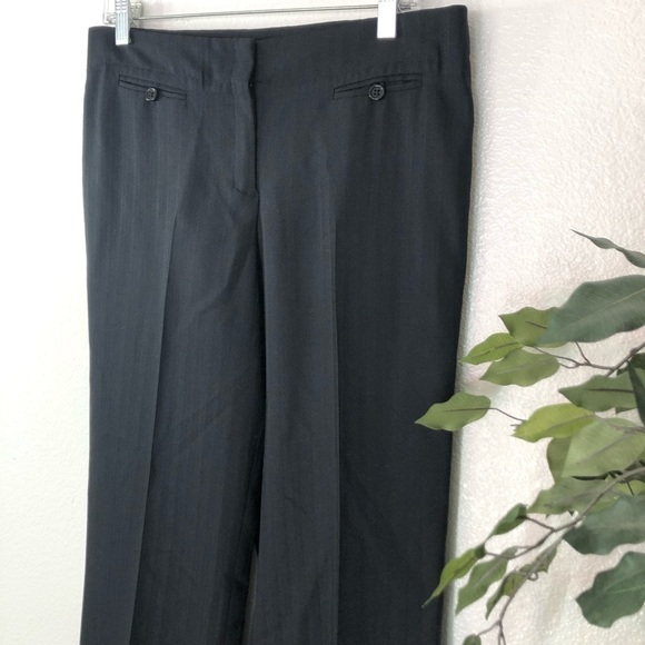 BCBGMaxazria Black Striped Slack Work Pants - Picture 2 of 7